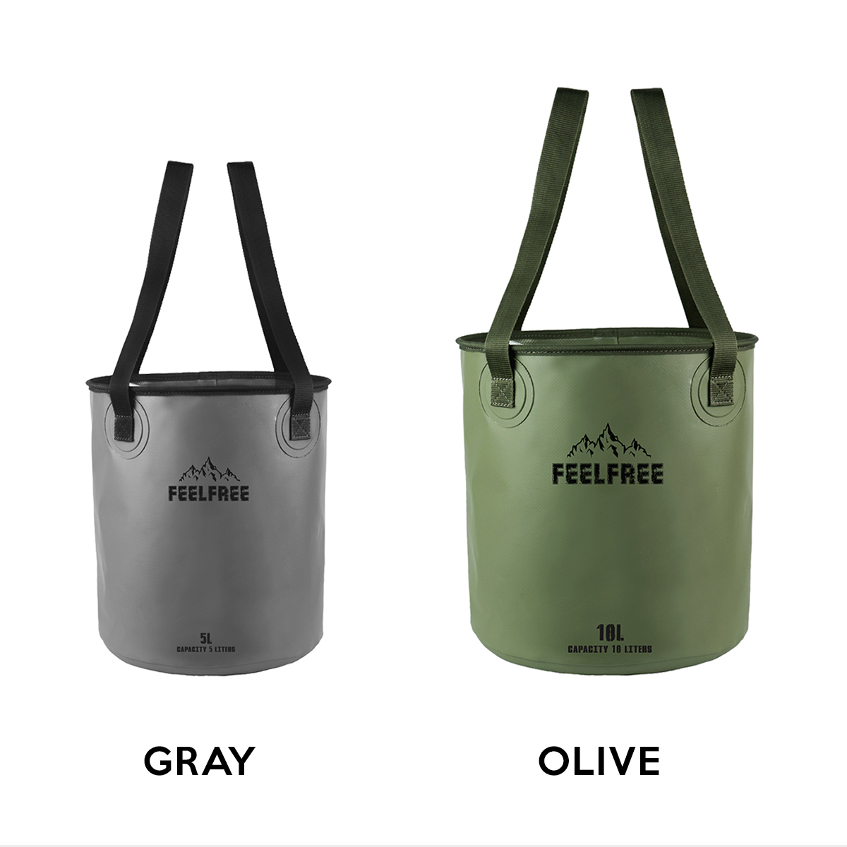 ถังน้ำพับได้แบบพกพา FEELFREE FOLDABLE WASH BASIN 10L สีเขียว_1